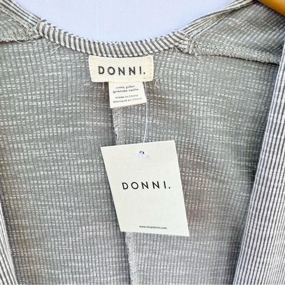 DONNI | NWT CHARM RIBBED STRIPED OPEN CARDIGAN SWEATER ONE SIZE - Picture 11 of 13